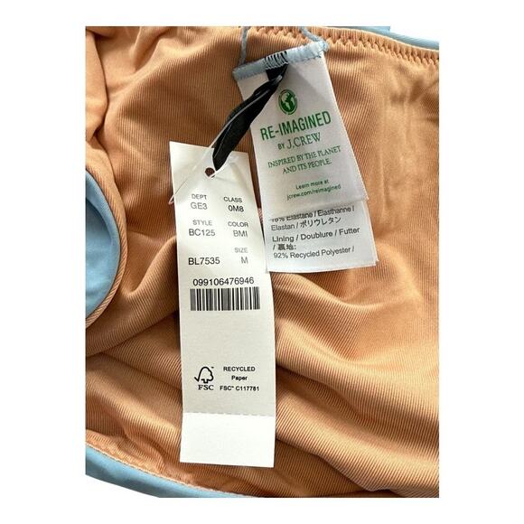 NEW J. Crew‎ Women’s Medium Curved Waist Cheeky Bikini Bottom Blue NWT - Picture 5 of 6